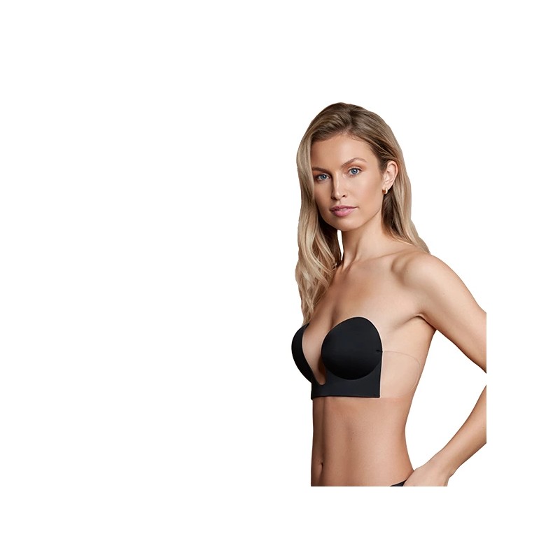 Biustonosz ze skrzydełkami - Bye Bra Seamless U-Style Bra Miseczka C Black